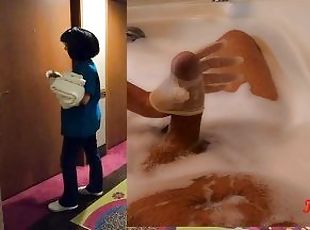 COCK FLASHING Real hotel maid catches me jerking off and cleans my ...