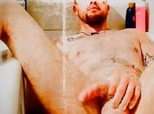 mandi, amatir, homo, mandi-shower, seorang-diri