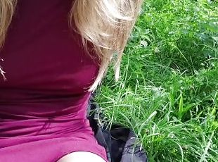 SECRET RISKY MASTURBATION in Park until my PUSSY SQUIRTS SO HARD -A...