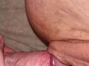 Close up of tight wet pussy