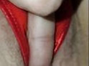 wife let him touch her pussy in new panties close up, her big hairy...