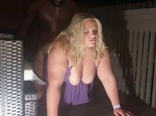 Hot Fuck On Balcony  BBW Makes BBC Cum On Her Ass While Neighbors W...