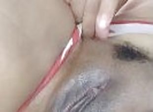 My creamy pussy very close so you can see her ejaculating, full of ...