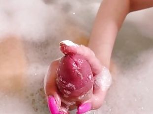 Hot Latin Stepsister Jerks Off Stepbrother in a Bubble Bath - Booty...