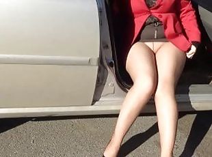 Pantyhose Legs 3 -Upskirt car