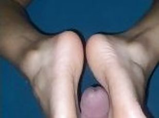 bare soles rubbing against hard cock her feet felt so good a lil di...