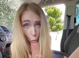 Streetfuck - Surfer Babe Almost Caught By Police Sucking Stranger I...