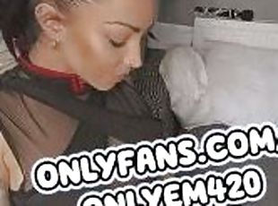 Homemade content by OnlyEm420 leaking her CUSTOM VIDEOS pvc knee hi...