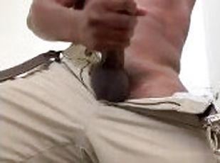 masturbation, public, amateur, ejaculation-sur-le-corps, ébène, énorme-bite, black, action, solo, musclé