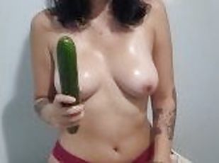 Flirting with a cucumber