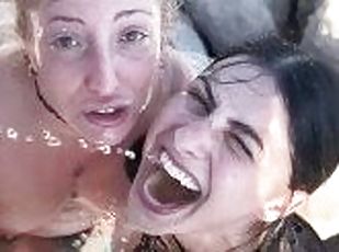 Beach day with Kaitlyn Katsaros and Venom Evil! Face slapping - foo...
