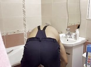 The plumber could not imagine that he would be in such a position! Dirty talk, joke at the end