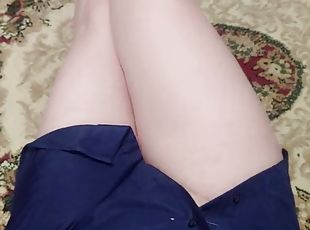 Part 1. Masturbation before cum, cute ladyboy, legs without hands, ...