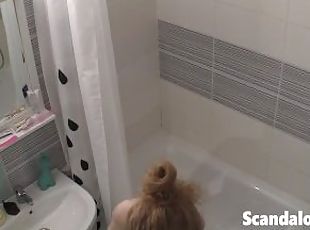 baignade, gros-nichons, chatte-pussy, amateur, petite-amie, horny, blonde, webcam, seins, douche