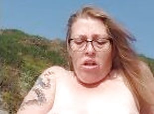 masturbation, orgasme, en-plein-air, public, chatte-pussy, giclée, amateur, milf, jouet, plage