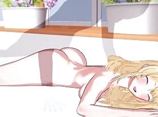 tetas-grandes, mamada, adolescente, japonés, corrida-interna, rubia, anime, hentai, 3d, tetas