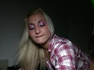 doggy, blowjob, facial, blond, naturlig, cowgirl, kontanter