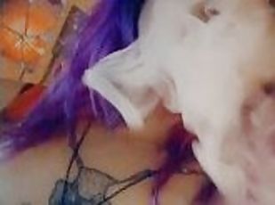 amateur, madurita-caliente, mamá, americano, madre, pequeñita, fetichista, a-solas, fumando, gótico