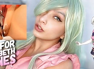 Elizabeth Liones cosplay babe doing ahegao faces, red light green l...