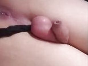 Stretching my boypussy with my biggest buttplug