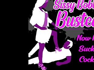 AUDIO ONLY - Sissy Bobby busted now he sucks cock
