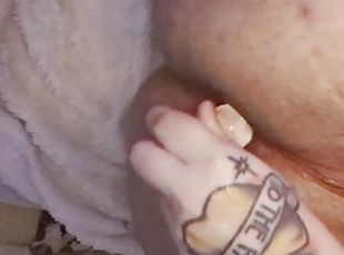 JEWISH BBW FACE FUCKS SELF WITH DILDO BEFORE ANAL PLAY, talking, co...