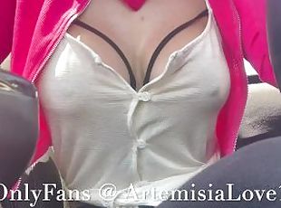 Artemisia Love big tits and big nipples in the car OnlyFans @ Artem...