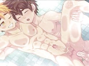 bañando, gay, corrida-interna, anime, hentai, 3d, perfecto, fetichista, gay-joven, cañero