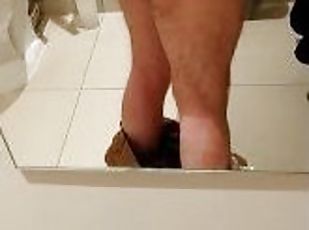 Solo Male Masturbation In Public Bathroom! Risky Nude Hot Naked Big...