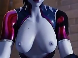 Overwatch Widowmaker rides huge cock in cowgirl position