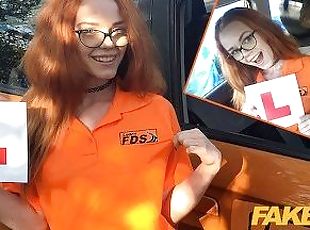 Fake Driving Instructor fucks his cute ginger teen student in the c...