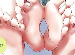 masturbation, pieds, secousses, anime, hentai, fétiche