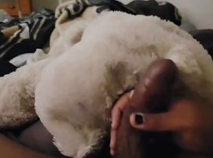 BBC MASTURBATION AND CUMSHOT. DIRTY TALK, SMOKING AND STUFFED ANIMA...