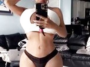 cul, gros-nichons, énorme, amateur, latina, butin, solo