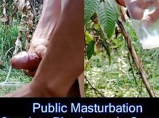 INDONESIAN DICK - Hot Cum Into A Plastic Cup In Summer (Public Jerk...