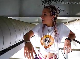 Porn Star Ranata Fox Draws Graffiti Under the Bridge and Fucks with...