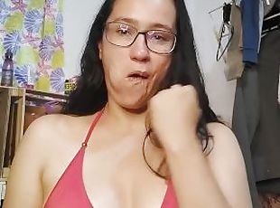 amateur, madurita-caliente, latino, mamá, paja, primera-persona, madre, a-solas, morena