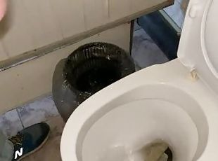 Masturbated in the office and ran to the office public toilet to qu...