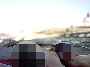 French Teacher Handjob Amateur on Nude Beach public to stranger wit...