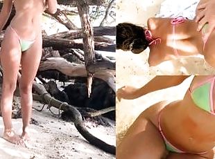 I AM STILL DREAMING! Hot Beach Bikini Girl Poses Before Sex Creampi...