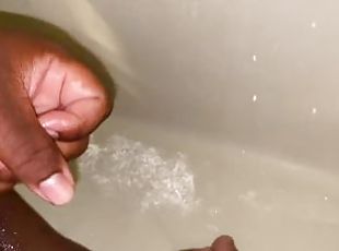 baignade, masturbation, amateur, ejaculation-sur-le-corps, ébène, douche, solo, bite