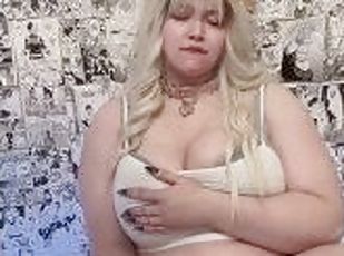 gros-nichons, masturbation, orgasme, amateur, jouet, blonde, fétiche, solo