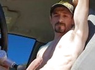 papa, masturbation, en-plein-air, public, amateur, ejaculation-sur-le-corps, gay, massage, voiture, sperme