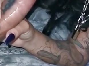 amatør, babes, blowjob, cumshot, handjob, svelging, cum, brunette, tattoo