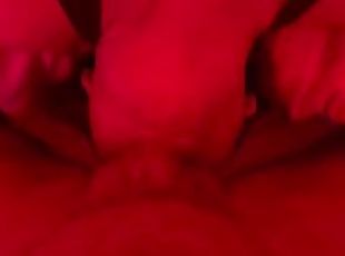 Red room bondage with step mom sucking huge dick, spanking and tied...