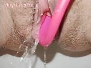 Sensual video of pissing with a vibrator that slips out of the vagi...