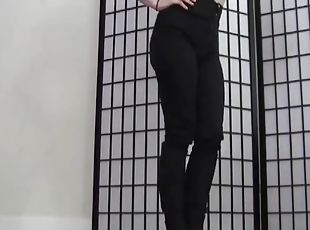 masturbation, bdsm, point-de-vue, serrée, jeans, femme-dominatrice