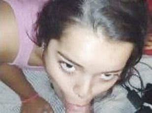 amateur, perempuan-jelita, menghisap-zakar, zakar-besar, remaja, deepthroat, brazil, pov, muka, comel-cute