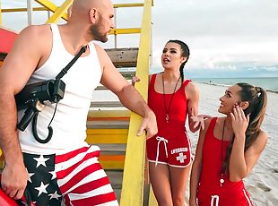 Horny Lifeguards Share A Cock Video With JMac, MacKenzie Mace, Kyli...
