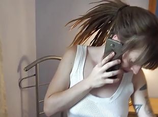 Amateur cheating fuck while she calls her boyfriend - German teen N...